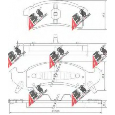 38623 ABS Комплект тормозных колодок, дисковый тормоз