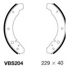 VBS204 MOTAQUIP Комплект тормозных колодок