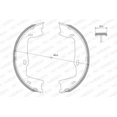 152-2306 WEEN Комплект тормозных колодок, стояночная тормозная с