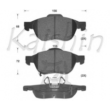 D2236 KAISHIN Комплект тормозных колодок, дисковый тормоз