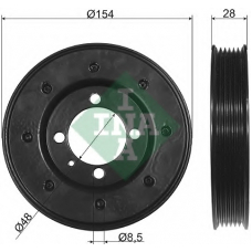 544 0081 10 INA Ременный шкив, коленчатый вал