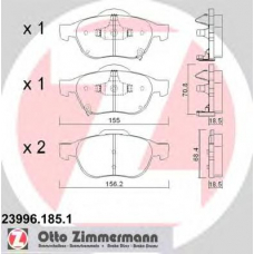 23996.185.1 ZIMMERMANN Комплект тормозных колодок, дисковый тормоз