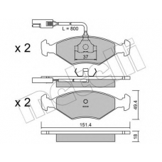 22-0057-0 METELLI Комплект тормозных колодок, дисковый тормоз