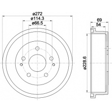 MBD322 MINTEX Тормозной барабан