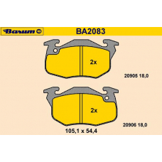 BA2083 BARUM Комплект тормозных колодок, дисковый тормоз