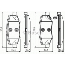 0 986 495 155 BOSCH Комплект тормозных колодок, дисковый тормоз