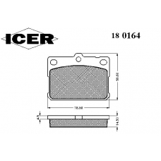 180164 ICER Комплект тормозных колодок, дисковый тормоз