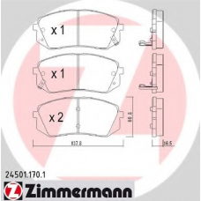 24501.170.1 ZIMMERMANN Комплект тормозных колодок, дисковый тормоз