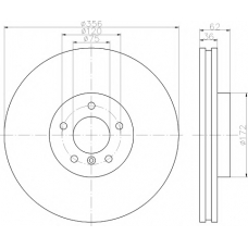 8DD 355 121-361 HELLA PAGID Тормозной диск