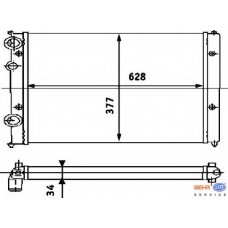 8MK 376 714-444 HELLA Радиатор, охлаждение двигателя