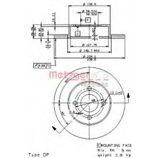 14121 E METZGER Тормозной диск