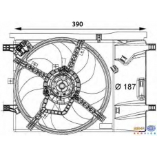 8EW 376 729-651 HELLA Вентилятор, конденсатор кондиционера