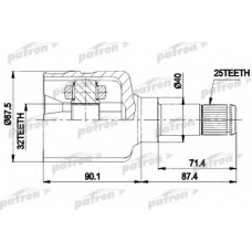 PCV9536 PATRON Шарнирный комплект, приводной вал