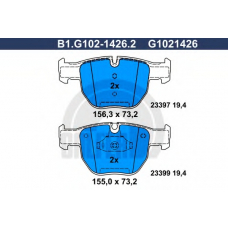 B1.G102-1426.2 GALFER Комплект тормозных колодок, дисковый тормоз