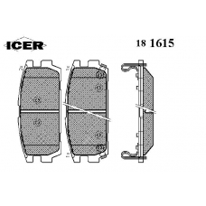 181615 ICER Комплект тормозных колодок, дисковый тормоз