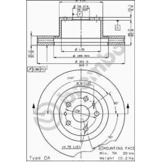 09.3801.10 BREMBO Тормозной диск