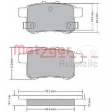 1170593 METZGER Комплект тормозных колодок, дисковый тормоз