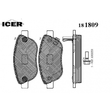 181809 ICER Комплект тормозных колодок, дисковый тормоз