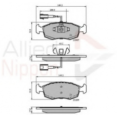 ADB12044 COMLINE Комплект тормозных колодок, дисковый тормоз