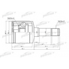 PCV3188 PATRON Шарнирный комплект, приводной вал