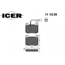 180248 ICER Комплект тормозных колодок, дисковый тормоз
