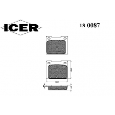 180087 ICER Комплект тормозных колодок, дисковый тормоз