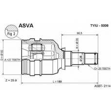 TYIU-5006 ASVA Шарнирный комплект, приводной вал