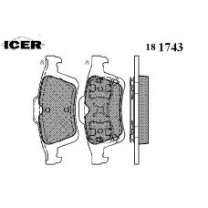 181743 ICER Комплект тормозных колодок, дисковый тормоз