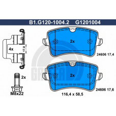 B1.G120-1004.2 GALFER Комплект тормозных колодок, дисковый тормоз