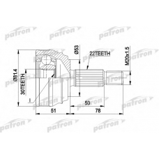 PCV1021 PATRON Шарнирный комплект, приводной вал