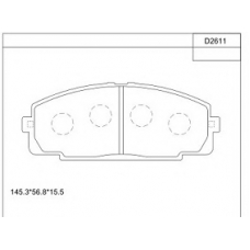 KD2611 ASIMCO Комплект тормозных колодок, дисковый тормоз