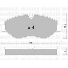 22-0671-0 METELLI Комплект тормозных колодок, дисковый тормоз