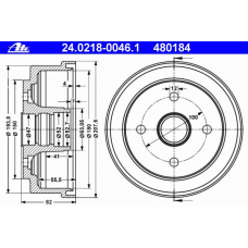 24.0218-0046.1 ATE Тормозной барабан