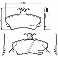 8DB 355 019-171 HELLA Комплект тормозных колодок, дисковый тормоз