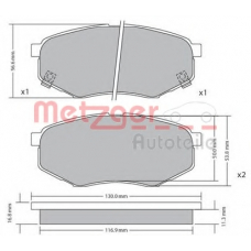 1170524 METZGER Комплект тормозных колодок, дисковый тормоз