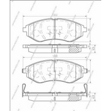 D360O20 NPS Комплект тормозных колодок, дисковый тормоз