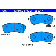13.0460-5717.2 ATE Комплект тормозных колодок, дисковый тормоз