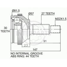 OJ-1628 InterParts Шарнирный комплект, приводной вал