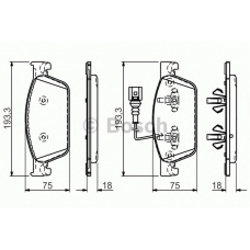 0 986 494 553 BOSCH Комплект тормозных колодок, дисковый тормоз