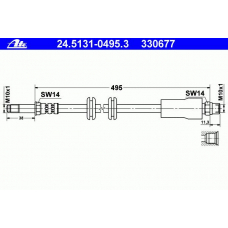 24.5131-0495.3 ATE Тормозной шланг