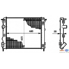 8MK 376 719-691 HELLA Радиатор, охлаждение двигателя