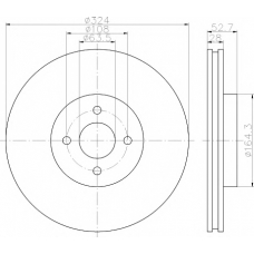 8DD 355 112-711 HELLA PAGID Тормозной диск