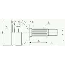 CVJ5582.10 OPEN PARTS Шарнирный комплект, приводной вал