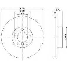 8DD 355 107-701 HELLA PAGID Тормозной диск