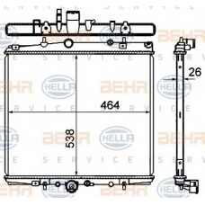 8MK 376 735-321 HELLA Радиатор, охлаждение двигателя