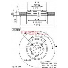 27601 METZGER Тормозной диск