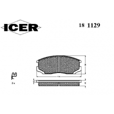 181129 ICER Комплект тормозных колодок, дисковый тормоз
