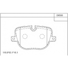KD6593 ASIMCO Комплект тормозных колодок, дисковый тормоз