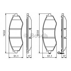 0 986 494 343 BOSCH Комплект тормозных колодок, дисковый тормоз