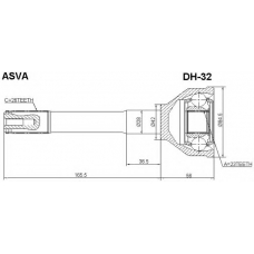 DH-32 ASVA Шарнирный комплект, приводной вал